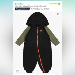 Nike Baby`s Faux Sherpa Hooded Coverall
